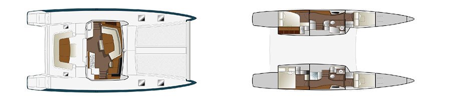 Deck and cabin-layout of Outremer 51