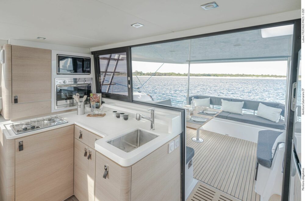 Aventura 37 kitchen & cockpit